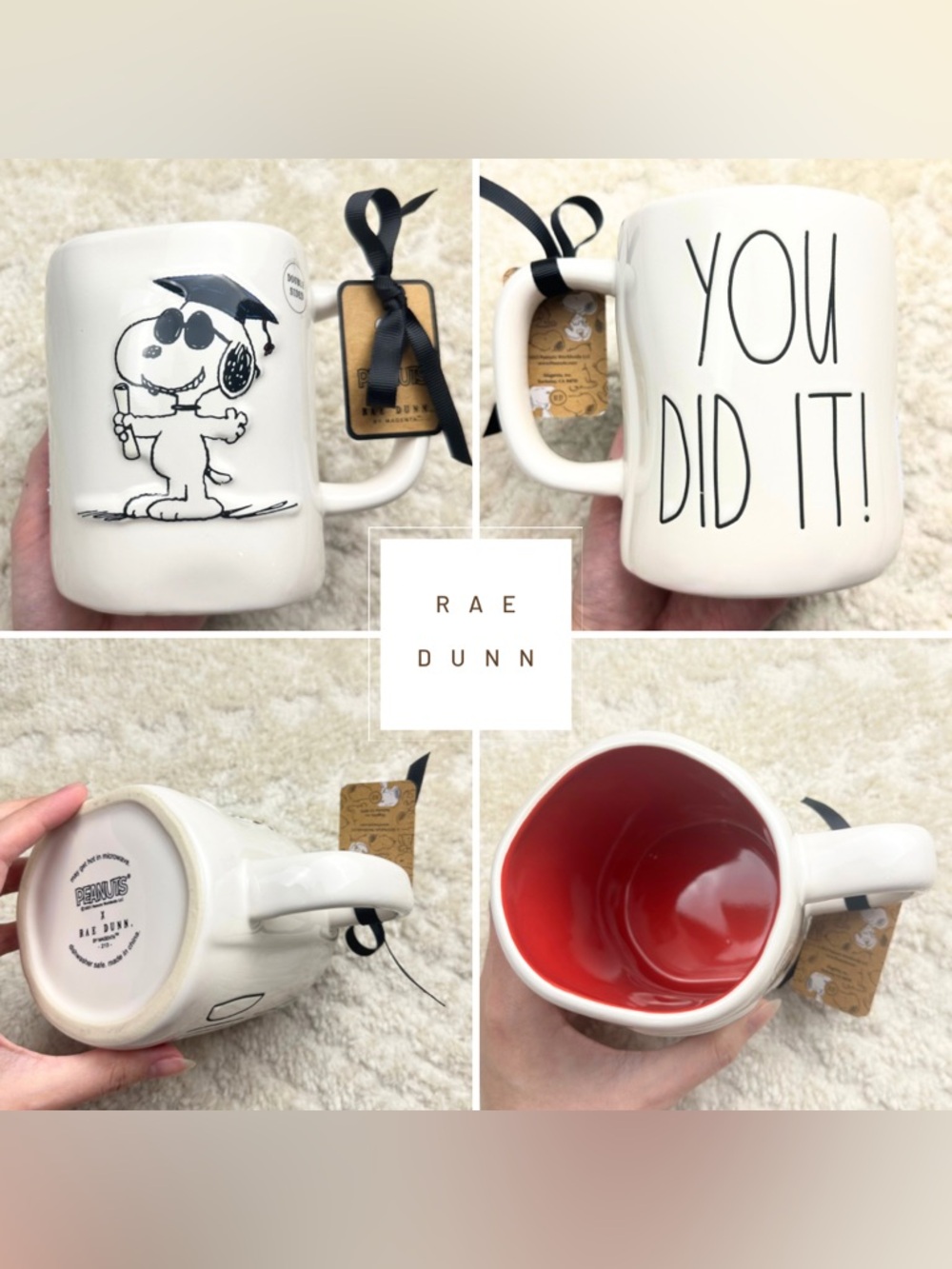 Rae Dunn Peanuts Snoopy Graduation Mug